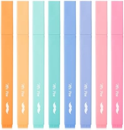 Mr. Pen- Aesthetic Highlighters No Bleed, 8 Pack, Assorted Colors | Chisel Tip, Cute Highlighters Assorted Colors for Journaling, Highlighting, Underlining, Fast Dry, Back to School Supplies by MrPen