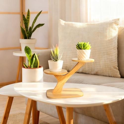XXXFLOWER Wood Plant Stand for Indoor Small Desktop Plant Stand - Image 5