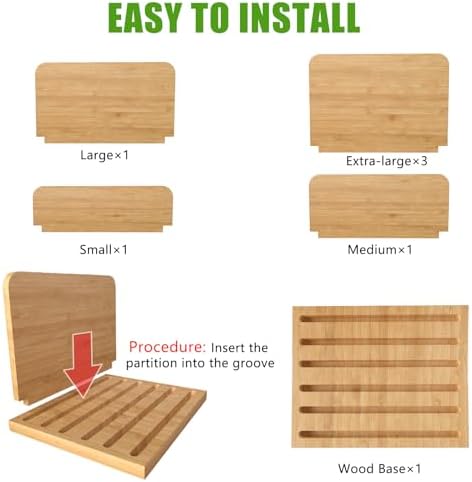 Desk File Mail Organizer Countertop, 5 Slots Bamboo Folder Sorter Holder for Letter, Envelope, Paper, Bill Filing, Desktop Tray Organizer for Office & Home - Image 4