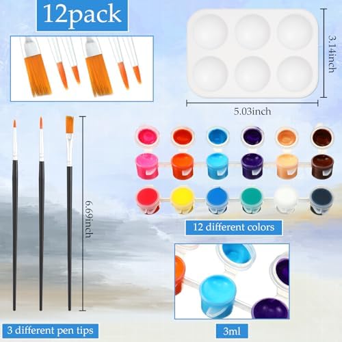 Ctosree 12 Pack Paint and Sip Kit Pre Drawn Canvas, Flower Lady, 10x8'' - Image 4