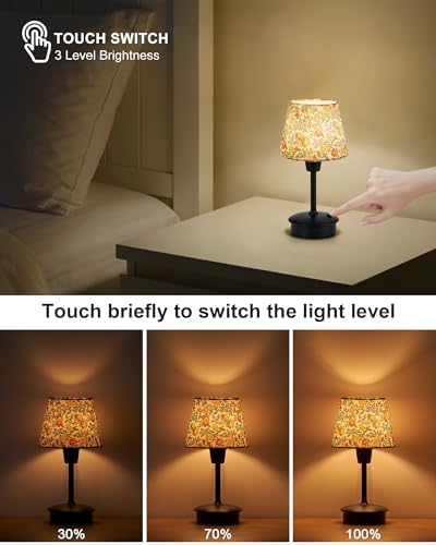 UMEXUS 9.8'' Small Cordless Table Lamp, 5200mAh Battery Operated Touch Lamp - Image 4