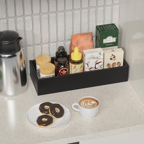 ZHWS Toilet Paper Basket, Bathroom Basket for Counter Toiletires Decor Towel TP, Back of Toilet Organizer Storage, Guest Toilet Tank Tray, Vanity Tray for Perfume Makeup Kitchen 15"x6"x3" Black - Image 6