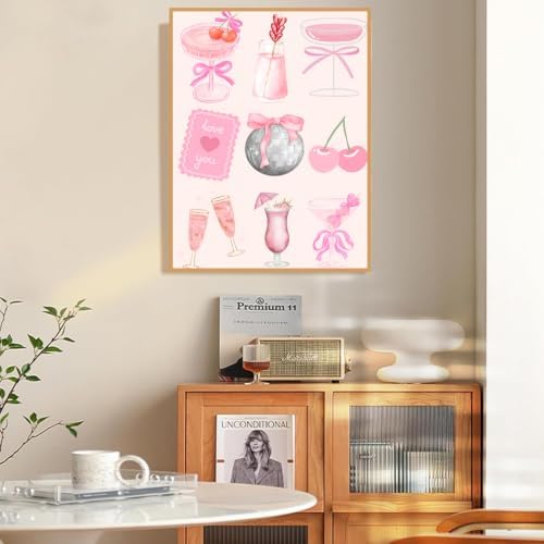 Pink Cocktail Diamond Art Kits for Adults Diamond Painting Kit for Beginner - Image 2