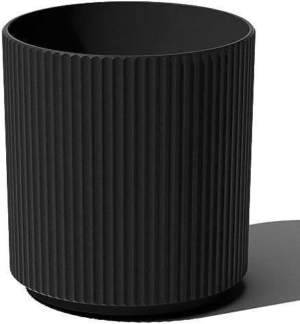 Veradek Mason Series Demi Planter - Large Round Planter for Indoor or Outdoor Patio/Balcony | Made from Plastic & Concrete with Drainage Holes | Modern Décor for Flowers, Trees, Tall Plants by VeradekOutdoor