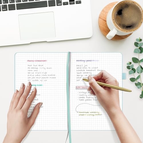 &And Per Se Graph Notebook, 5mm Grid, A5 Hardcover, 160 Pages 100gsm Thick Paper, Grid Journal for Diagrams, Wireframes, CAD Sketches (Cyan) - Image 5