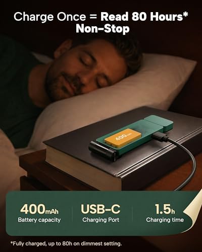 86lux Book Light, Rechargeable Clip-On LED Reading Light for Bed - Image 5