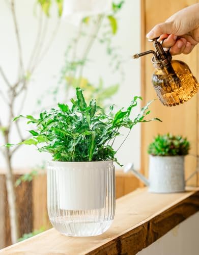 Melphoe Self Watering Pots for Indoor Plants Planter, 4.7 Inch 2 Pack Planters Self Watering Plant Pots for Flower, Houseplants, Succulent, African Violets and Cactus with Drainage - Image 5