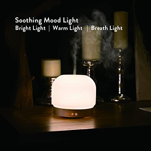 Essential Oil Diffusers for Large Room 280ml Aromatherapy Diffuser for Home - Glass Cover, 4 Timers, Auto Shut-Off, Adjustable Lights, No Beep - Image 2