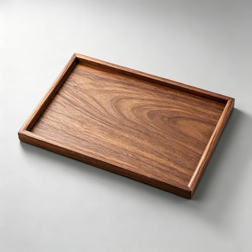 Black Walnut Wood Serving Tray 11.8"x7.9" Coffee Table & Tea Tray by Unknown