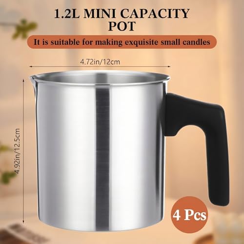 Ziliny 4 Pcs Candle Making Pouring Pot Wax Pouring Pitcher, 1.2 L - Image 2