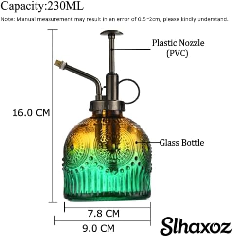 Plant Mister Glass Watering Can Bottle (7.78 oz, Yellow-Green) - Image 4