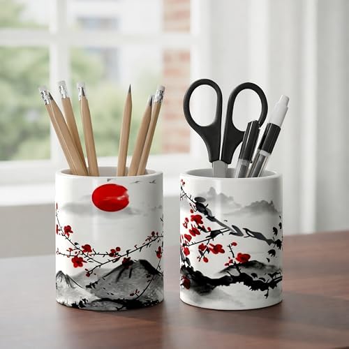 Ceramic Pen Holder Desk Accessories Brush Holder Pencil Holder Organizer - Image 4