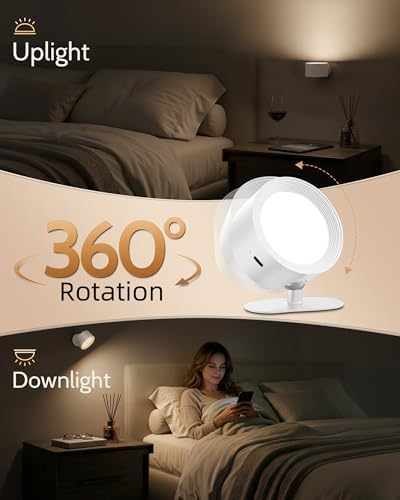 Rechargeable Wall Sconces with Remote, Magnetic Wall Lights, White - Image 4