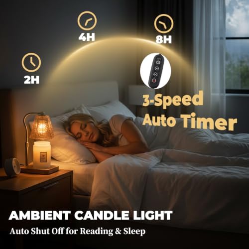LALISU Candle Warmer Lamp with Timer, Glass Candle Warmer Height Adjustable - Image 4