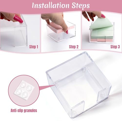 Sticky Note Holder, Clear Acrylic Notepad Holder - Image 3