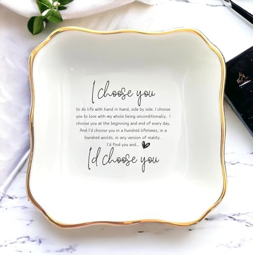 Wave Square Ring Dish, White Ceramic Jewelry Dish, Present For Girlfriend From Lover, Wife From Husband, Anniversary, Christmas, Valentines Gift, Wedding Gifts - Image 5