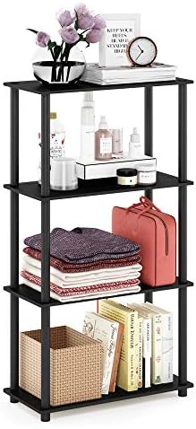 Furinno Turn-N-Tube Toolless 4-Tier Storage Shelves, Americano by Furinno-FitsYourSpaceFitsYourBudget
