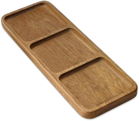 Small Wood Tray – Acacia Serving Platter Vanity Tray Mini Wooden Tray Decor by WILLKOMMEN