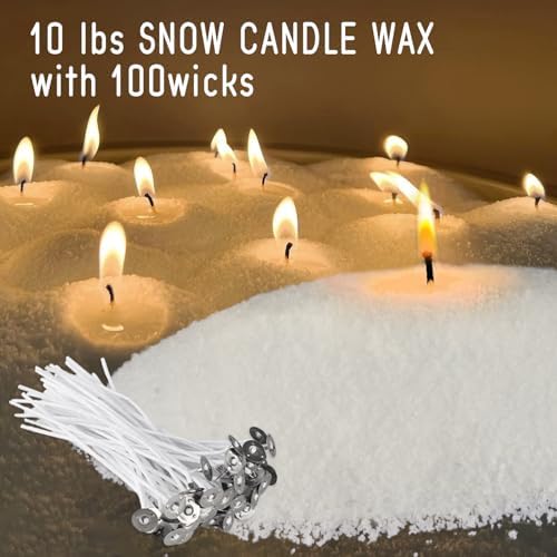 Wfmolcand 10 lb Natural Pearl Wax Sand DIY Set with 100 Wicks, Reusable, Continuous Burning, Unscented Candle Powder, Designed for Handmade Candles, Wedding Celebrations and Party Decorations - Image 3