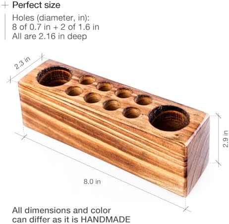Solid Wood Pen Holder for Desk – Fountain Pen Holder – Stylish Wooden Pencil Holder and Wooden Desk Organizer - Image 6