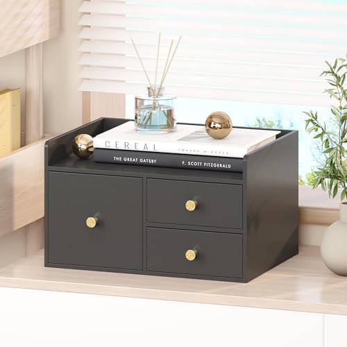 Wisuce Bamboo Desk Organizer with Drawers for Tabletop Storage by Wisuce
