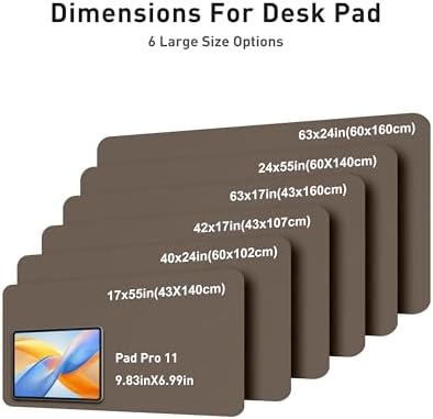 Aothia Faux Leather Desk Mat - Large Mouse Pad, Non-Slip PU Leather Blotter, Waterproof Writing Surface for Office and Home (Coffee, 40" x 24") - Image 5