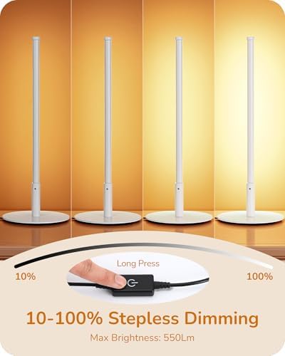 EDISHINE LED Table Lamp, Minimalist Desk Lamps for Home Office, White - Image 4