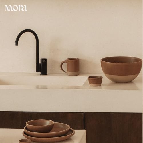 MORA Medium Mugs Set of 4, 16oz Ceramic Pottery Latte Mugs/Coffee Cups - Microwave and Dishwasher Safe - Toasted Terracotta - Image 5