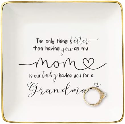 New Grandma Gift-Pregnancy Announcement Gift,The Only Thing Better Than Having You As My Mom-Baby Present Shower-Baby Reveal Idea-Christmas Gift-Jewelry Tray Trinket Holder Ring Dish by NZY