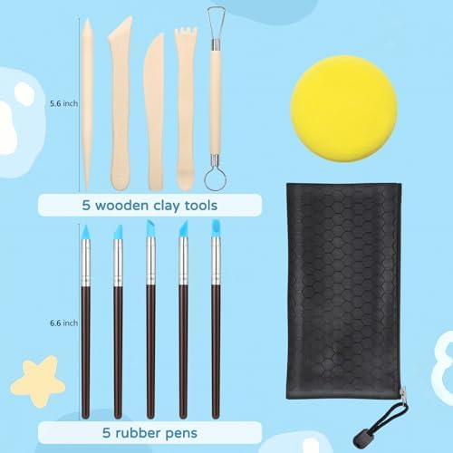 ZEHIQ White Air Dry Clay 6.6 lbs with 25pcs Pottery Sculpting Tools Set - Image 4