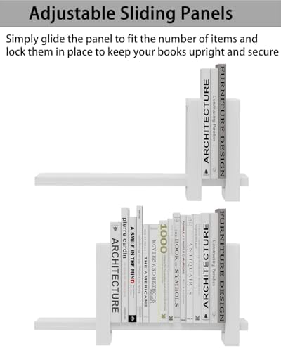 100% Solid Wood Adjustable Desktop Bookshelf, Retro Tabletop Bookshelf, Desk Shelf for Living Room, Home, Office, Perfect for Magazine, Books, Cookbooks, No Tools Required to Assemble (White) - Image 6