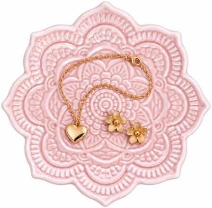 Pink Mandala Ring Dish, Cute Trinket Dish, Birthday Gifts for Women by PUDDINGCABIN