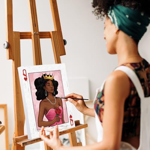 Nuberlic Pre Drawn Canvas to Paint for Adults Afro Queencard Porker - Image 3