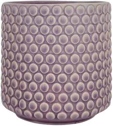 Nordring Stoneware Flower Pot – 6’’ Mauve Planter with Polka Dots – Modern Ceramic Pot with Crackle Glaze – No Drainage Holes – Holds 5’’ Indoor Plant by Nordring