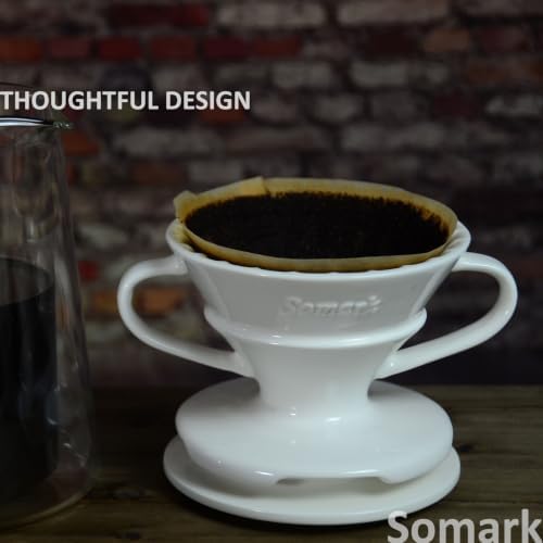 Double Handles V Shape #2 Filter Ceramic Dripper + Drip Tray - Image 5