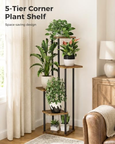 Bamworld Plant Stand Indoor 5 Tier Corner Plant Shelf for Multiple Plants - Image 2