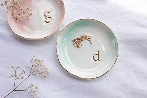 COLLECTIVE HOME - Ceramic Jewelry Tray, Decorative Trinket Dish for Rings Earrings Necklaces Bracelet Watch Keys, Birthday Mother's Day Christmas Gift for Women, 4.75", Colored Surface (D) - Image 3