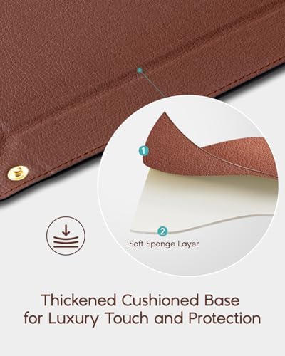 VLANDO Valet Tray Organizer, Foldable PU Leather Catchall Tray, Brown - Image 6