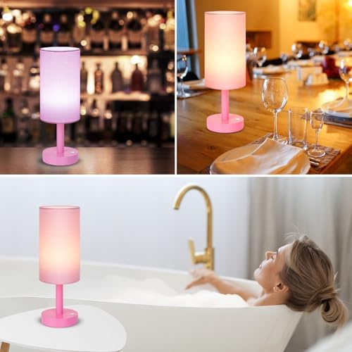 LALISU Cordless Table Lamp, 3 Color Portable Battery Lamp Wood Base Touch - Image 6