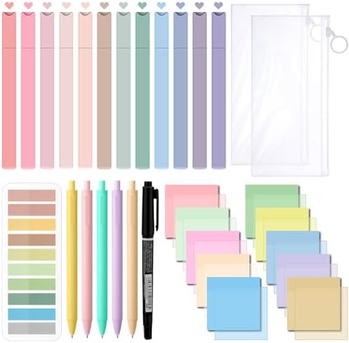 Jutom 38 Pcs Book Annotation Kit for Bible Study, Pastel Color, Square by Jutom