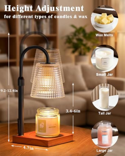 Walnut Candle Warmer Lamp with Timer, House Warming Gifts New Home Decor - Image 3