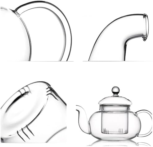 Glass Teapot Stovetop Safe-Clear Teapot with Removable Infuser-Loose Leaf and Blooming Tea Maker (20.3oz) - Image 3
