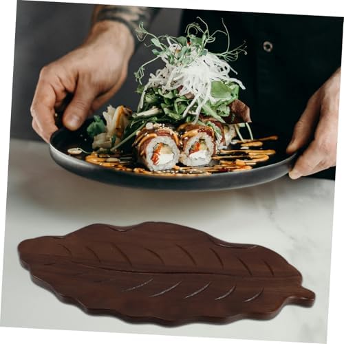 Wooden Leaf Serving Tray Coffee Decorative Board Xmas Tea Snack Platter - Image 6