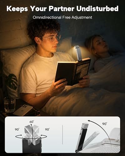 86lux Book Light, Rechargeable Clip-On LED Reading Light for Bed - Image 4