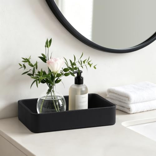Valet Tray for Men, PU Leather Catchall Tray Nightstand Organizer - Image 6