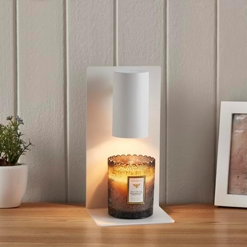 White L-Shape Candle Warmer Lamp with Timer Dimmable, New Home Decor for Bedroom, Office, Modern Living Room, Christmas Birthday New Year Gift for Women Man by Mahbahole
