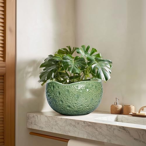 Ceramic Pots for Plants, 10 Inch Plant Pot for Indoor, Green - Image 7