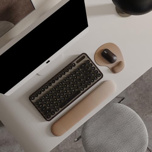 Office Mousepad with Gel Wrist Support - Ergonomic Gaming Desktop Mouse Pad Wrist Rest - Design Gamepad Mat Rubber Base for Laptop Computer -Silicone Non-Slip Special-Textured Surface (04Brown) - Image 2