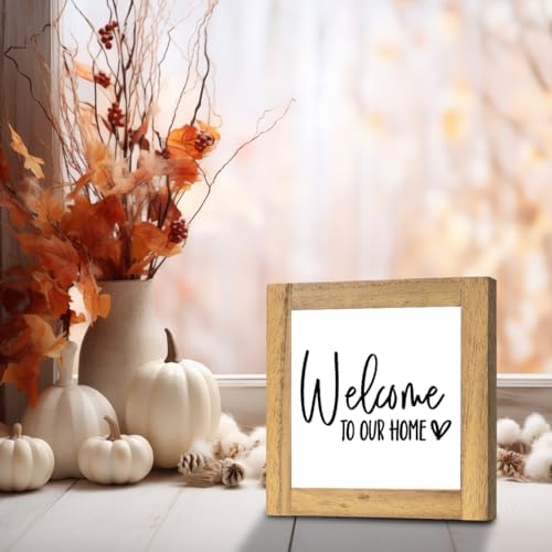 Welcome To Our Home - Freestanding Farmhouse Welcome Sign for Entryway, Front Door & Porch Decor - Image 6