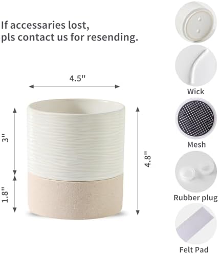 Nihow Ceramic Self Watering Plant Pot for Indoor Plants, 4.5 Inch - Image 2